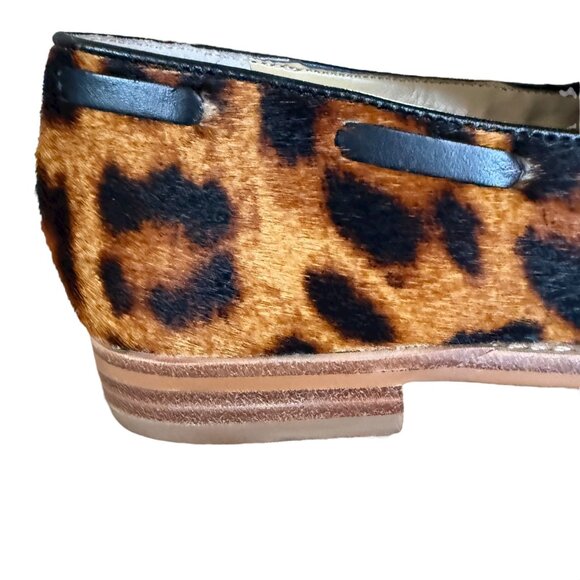 Talbots Leighton tassel loafers in leopard print calf hair women's size 6M - Picture 6 of 11